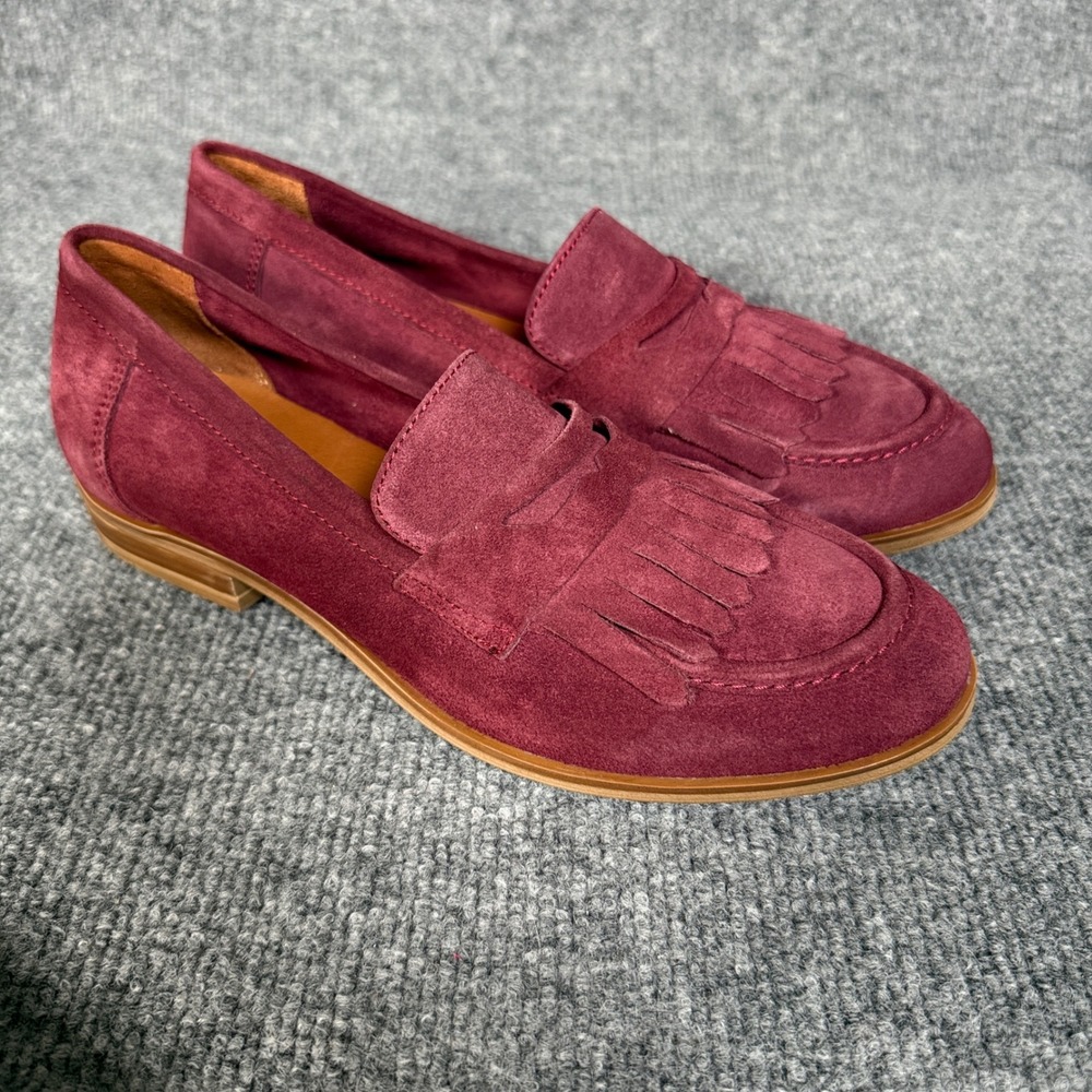 Miz Mooz Womens Size 8.5-9 Loafers Shoes Red Ilona Wine Suede Slip On Comfort
